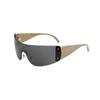Gafas de Sol de Moda Futurista de una Pieza 2025, de Gama Alta Uña de Arroz Marco Grande Tendencia Europea y Americana para Mujer Anti-Uv