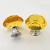 Puxador de cristal plano furado para móveis, porta de guarda-roupa, gaveta, armário, liga de alumínio, furo único, ferragem, puxador, atacado de comércio exterior