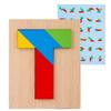 Rompecabezas Tangram Magnético para Niños y Estudiantes de Primaria, Rompecabezas Colorido de Primer Grado, Juguete de Madera, Rompecabezas de Educación Temprana para Jardín de Infantes