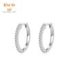 S925 all-in-one prata esterlina micro brincos de diamante feminino europeu e americano leve temperamento de luxo ins Wind Net vermelho de alta qualidade brinco anel orelha fivela