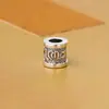 Seiko Mantra de Seis Caracteres Separado Cuentas Plata de Ley S925 Lema de Seis Caracteres Cuentas de Plata Cuentas de Transferencia Pulsera Collar para Hombre DIY