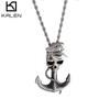 Europeu e Americano Punk Caribe Pirate Ship Âncora Pingente Unisex Universal Creative Titanium Aço Pingente Pingente Colar