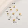 Cuentas Espaciadoras al por Mayor Collar Pulsera Chapada en Oro de 18K con Incrustaciones de Circonita Cuentas Espaciadoras Hechas a Mano Accesorios para Joyería DIY Cuentas Espaciadoras Planas de Circonita con Forma de Engranaje