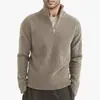 Comércio Exterior Amazon Transfronteiriço Novo Estilo Malha Masculina Jovem Casual Camada Base Quente Jaqueta de Malha com Meio Zíper