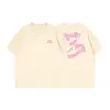 Camiseta de Algodón Puro 240g Verano para Hombre Casual Transpirable Básica Estilo Letras Ropa de Hombre Holgada Cuello Redondo Mangas Cortas para Pareja