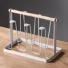 Estante Creativo para Tazas de Té Sala de Estar Colgador Estante para Vasos de Agua Hogareño Bandeja con Escurridor Invertido Vino