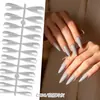 Arte de Uñas Uñas Portátiles con un Toque de Lujo, Uñas Largas Puntiagudas, Arte de Uñas de Color Sólido, Puntas de Uñas Postizas, Superficie Brillante, Piezas de Uñas Removibles, Producto Terminado