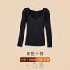 Ropa interior térmica de terciopelo para mujer con almohadilla en el pecho forrada de felpa Engrosada Manga larga Camiseta base Interior Ajustada Otoño e Invierno Top