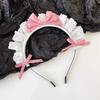 Diadema de Encaje con Lazo Lolita Diadema de Sirvienta Accesorios de Cosplay Pasador Diadema Femenina