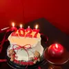 Vela de Número de Año Nuevo 2027 Decoración de Pastel Vela de Número Feliz Año Nuevo Inserto para Pastel Vela Roja 2027