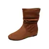 Botines Retro Ocultos para Aumentar la Altura para Mujer 2026 Otoño Nuevos Versátiles para Faldas y Estilos Apilados Botas Chelsea Adelgazantes para Mujer Haz que las Piernas Parezcan Más Largas
