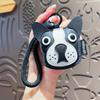 Chaveiro de couro fofo e criativo com pingente de cachorrinho, boneco de desenho animado Dou, bolsa de casal requintada, acessórios para pequenos presentes
