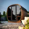 Al por mayor Exterior Madera Maciza Cúbica Sala de Sauna de Vapor Salud Relajación Cabina Pequeña Calefacción Infrarroja Sala de Sauna
