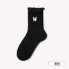 Calcetines de Lazo Bordados para Mujer Absorbentes de Humedad Transpirables Elásticos Rizados Medias Algodón Ligeros Transpirables Sin Costuras Apilados