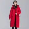 Casaco Longo de Penas Autêntico Novo Masculino Acima do Joelho, Resistente ao Frio do Nordeste, Espessado, Roupa de Trabalho para Casal, Casaco de Inverno à Prova de Frio e Quente, Tendência