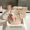 Bolsa Cesta de Verduras Rosa de Gran Capacidad Cubo con Relieve Bolso Tote Vintage Europeo y Americano Bolso de Mano Cubo Bolso para Mujer Versátil