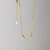 Collar con Letra Brillante en Forma de V de Plata de Ley S925 Estilo K Ins Nicho Simple Elegante Versátil Cadena para Clavícula D9502