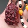 Palo de rosa lobulado, bien y mal, Buda y magia, sostener un trozo de texto para jugar con colgante de boj, caoba, cabeza de Buda tallada en madera para llevar