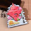 Qingdao pegatina imán de nevera tridimensional de madera ciudad creativa cocina regalo turismo creativo pegatina de nevera recuerdo