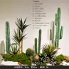 Plantas Verdes Simuladas com Toque de Luxo, Combinação de Paisagismo com Plantas Artificiais, Conjunto Completo de Decorações para Janelas Internas, Design Criativo Biomimético Estilo Wabi-Sabi