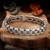 Pulsera de plata de ley 925 al por mayor cadena de tanque patrón trasero correa pulsera tendencia plata tailandesa personalidad vintage joyería antigua