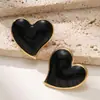 Brincos de Tarraxa Coração Grande Irregular Retro Aço Inoxidável 304 Brincos de Temperamento Simples Joias de Alto Padrão Venda por Atacado