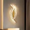 Lámpara de Pared LED de Plumas de Lujo Nórdico Transfronteriza Creativa para Mesita de Noche Pasillo Pasillo Fondo de Atmósfera Pared Decoración del Hogar Iluminación