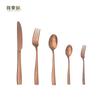 Cross-border 430 faca de aço inoxidável e garfo alça quadrada Western Food Tableware Titanium banhado ouro colher de café Hotel Western Steak Faca e Garfo