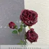 Flores artificiales rojas para bodas al por mayor decoración de salón de bodas flor artificial diseño de habitación de bodas flor de mesa de noche flor de techo de hotel