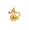Anillo de Girasol Giratorio Nuevo Estilo Transfronterizo, Anillo Giratorio para Mujer, Anillo Creativo, Joyería para Mano Anti-Estrés