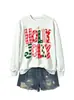 Amazon wish estación independiente moda casual para mujer sudadera a cuadros holly jolly lunares rayas de estrella