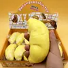 Juguete de PU de rebote lento con forma de fruta de durián para aliviar el estrés, juguete de broma, juguete de apretar de durián al por mayor