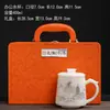 Caneca de escritório de jade de alta qualidade com tampa, caneca individual, caneca de água tipo gelo, caixa de presente, adequada para presentear, caneca de reunião, separação de chá e água