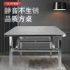 Mesa de Comedor Plegable de Acero Inoxidable Engrosada, Mesa para Barbacoa, Mesa de Comedor para el Hogar, Mesa para Escribir y Estudiar, Mesa Cuadrada Portátil para Montaje de Puestos