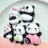 Accesorios de pegamento de crema DIY de panda de dibujos animados para pinzas de pelo, colgantes, hebillas de zapatos, accesorios de resina para almacenamiento de refrigerador hechos a mano
