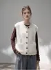 Chaleco de punto de estilo retro con cuello redondo y un solo botón para mujer, nuevo suéter chaleco sin mangas para otoño e invierno, versátil y adelgazante para capas