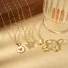 Brincos de Aço Inoxidável Brincos Banhados a Ouro 18k Colar de Aço Titânio Laço Joias Versáteis Simples Transfronteiriças Mulheres