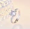 Anillo de circonita de cuatro garras simple de moda europea y americana para mujer, fotos de bodas de plata con apertura, fabricantes de anillos de diamantes festivos, una generación de cabello
