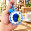 Muñeca de Pastel de Ganchillo Llavero de Uva Verde Colgante de Bolsa de Dibujos Animados Lindos Fresa de Hilo Tejido Festival Qixi Regalo Pequeño