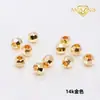 Cuentas Sólidas Láser Color-Conservante Rellenas de Oro de 14K, Cuentas Elásticas, Cuentas Espaciadoras Facetadas, Accesorios para Joyería de Pulsera y Collar DIY