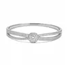 Beleza Brilhante~Pulseira de Flor Dupla Camada com Zircônia Galvanizada a Ouro 18K Real, Toque de Luxo Leve de Alta Qualidade, Joia de Mão de Nicho para Mulheres