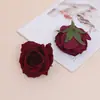 Flor artificial cabeza de flor de rosa de franela caja de regalo flor de relleno flor de sala de bodas fondo de flor suave pared de flores decoración cascada rosa