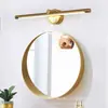 Espejo con Sensor Inteligente Faro Espejo de Baño Luz LED Gabinete de Baño Dorado Luz de Relleno para Maquillaje Instalación sin Clavos Lámpara de Pared