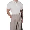 Popular Transfronterizo Talla Europea Talla Grande Manga Corta Tejido Camisa Polo para Hombre Solapa Ligera Madura Camiseta de Negocios Verano Fábrica Venta al por Mayor