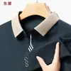 Camisa Polo Masculina de Outono com Manga Longa, Camiseta Básica Masculina de Negócios com Gola Tesoura Lisa e Gola Reversível, Atacado para Cavalheiros de Negócios