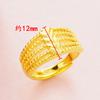 Anel de amor com múltiplas linhas, imitação de ouro, cor areia, banhado a cobre, ouro 24k real, ajustável, feminino, acessórios explosivos transfronteiriços