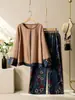 Fábrica de Origem Exportação Transfronteiriça Moda Feminina Plus Size Casual Conjunto de Duas Peças Coleção de Liquidação