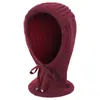 Bufanda Sombrero de Punto Integrado Otoño Invierno para Mujer Cordón Rayas Caliente Cubreorejas Gorro de Lana Bufanda Doble Uso