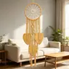 Anel Duplo Borla Dream Catcher Folhas Tecidas Tassel Dream Catcher Criativo Colorido Decorativo Ornamentos de Parede