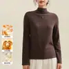 Camisa Base Feminina de Lã Mista com Gola Alta Meia, Manga Longa Quente Slim Fit com Forro de Fleece, Coleção Outono/Inverno 2026